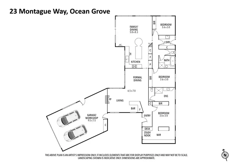 Floorplan of Homely house listing, 23 Montague Way, Ocean Grove VIC 3226