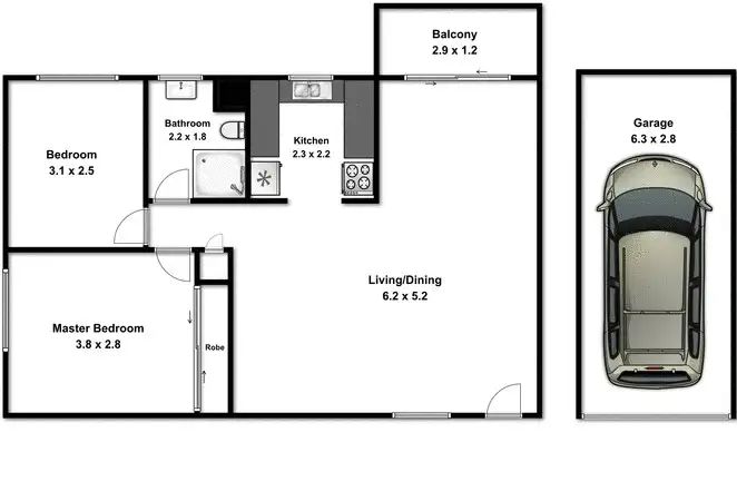 Floorplan of Homely apartment listing, 9/36 Lucinda Street, Taringa QLD 4068