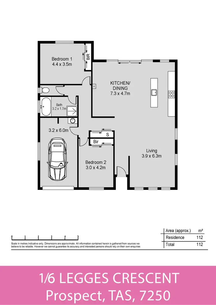 Floorplan of Homely unit listing, 1/6 Legges Crescent, Prospect TAS 7250