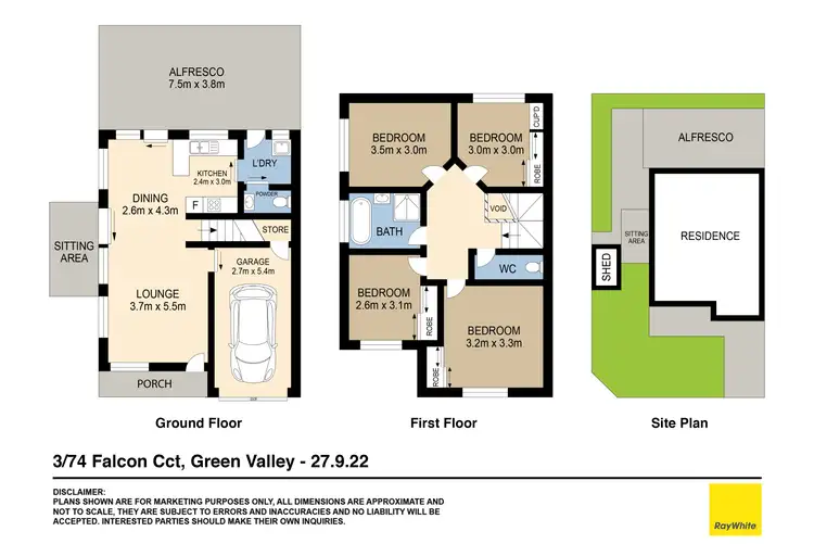 Floorplan of Homely townhouse listing, 3/74 Falcon Circuit, Green Valley NSW 2168