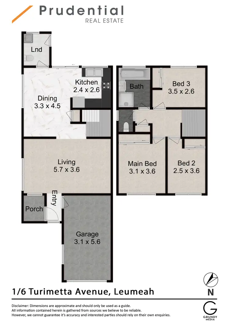 Floorplan of Homely semi-detached listing, 1/6 Turimetta Avenue, Leumeah NSW 2560