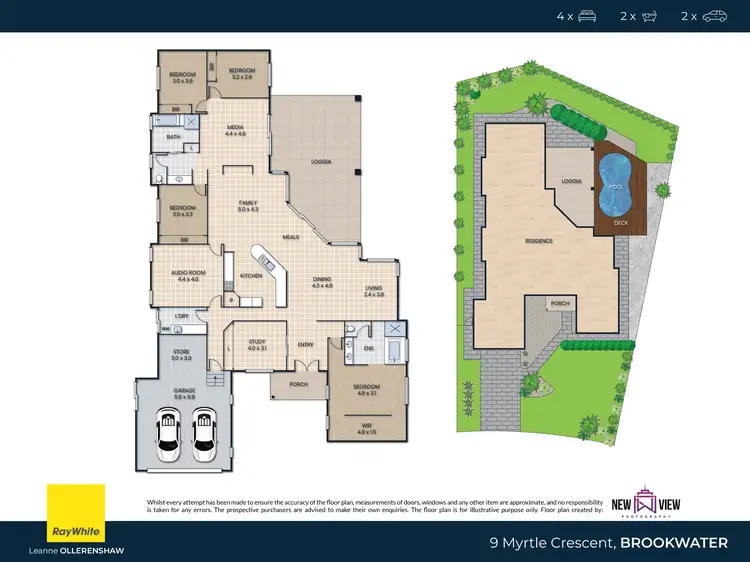 Floorplan of Homely house listing, 9 Myrtle Crescent, Brookwater QLD 4300