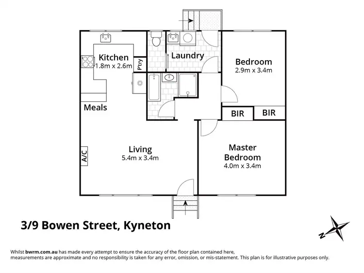 Floorplan of Homely unit listing, 3/9 Bowen Street, Kyneton VIC 3444
