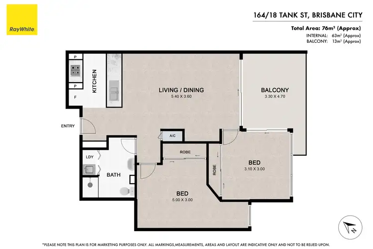 Floorplan of Homely apartment listing, 164/18 Tank Street, Brisbane City QLD 4000