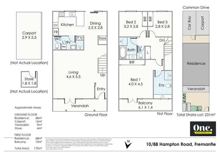 Floorplan of Homely townhouse listing, 10/88 Hampton Road, Fremantle WA 6160