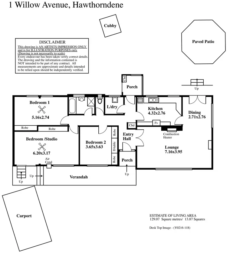 Floorplan of Homely house listing, 1 Willow Avenue, Hawthorndene SA 5051