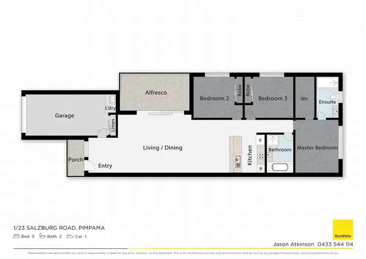 Floorplan of Homely semi-detached listing, 1/23 Salzburg Road, Pimpama QLD 4209