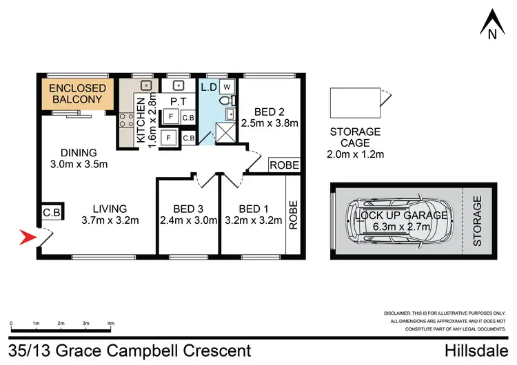 Floorplan of Homely unit listing, 35/13 Grace Campbell Crescent, Hillsdale NSW 2036