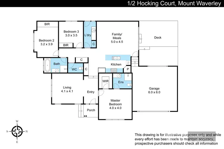 Floorplan of Homely unit listing, 1/2 Hocking Court, Mount Waverley VIC 3149