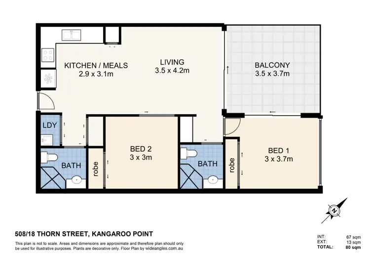 Floorplan of Homely apartment listing, 508/18 Thorn Street, Kangaroo Point QLD 4169