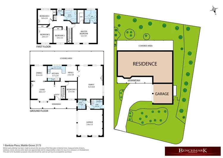 Floorplan of Homely house listing, 1 Banksia Place, Wattle Grove NSW 2173