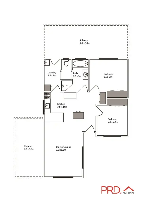 Floorplan of Homely house listing, Unit 2, 146 Burrows Street, Mildura VIC 3500
