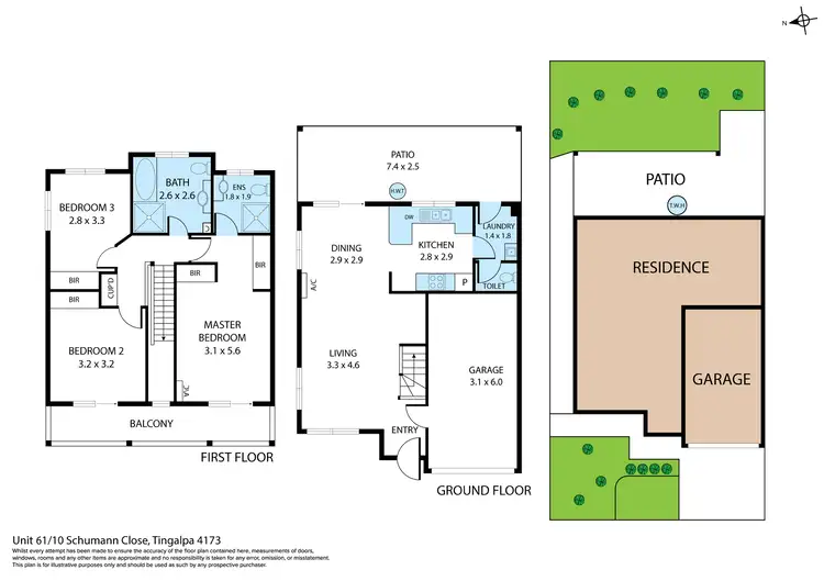 Floorplan of Homely townhouse listing, 61/10 Schumann Close, Tingalpa QLD 4173