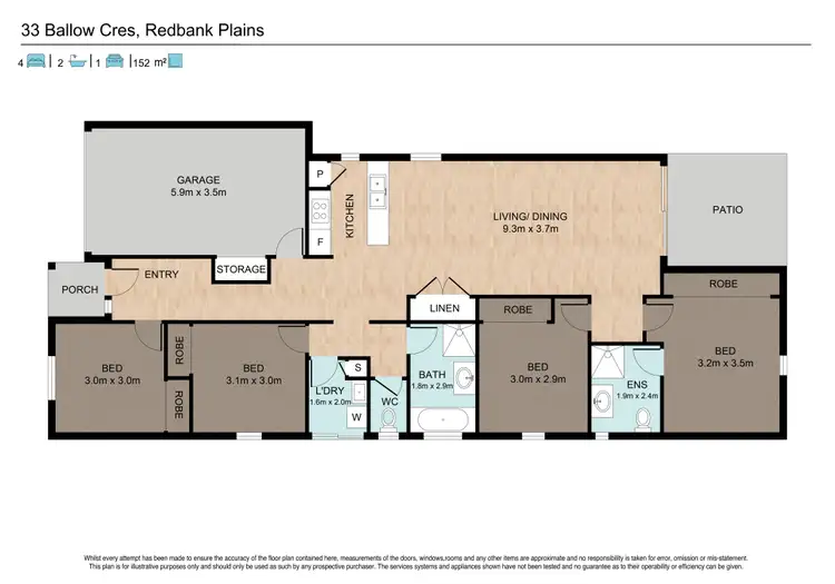 Floorplan of Homely house listing, 33 Ballow Crescent, Redbank Plains QLD 4301