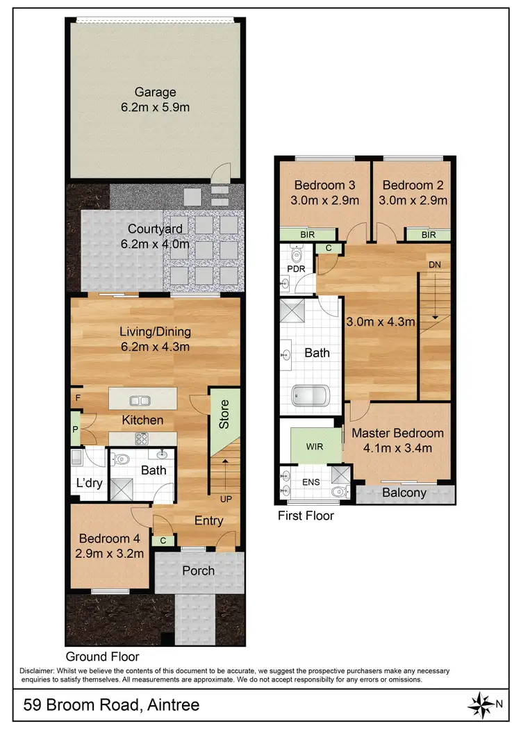 Floorplan of Homely townhouse listing, 59 Broom Road, Aintree VIC 3336