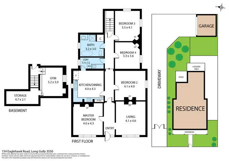 Floorplan of Homely house listing, 154 Eaglehawk Road, Long Gully VIC 3550