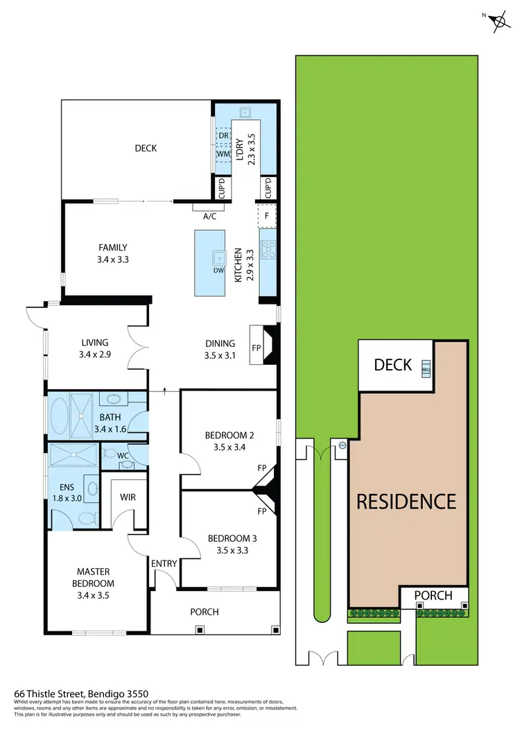 Floorplan of Homely house listing, 66 Thistle Street, Bendigo VIC 3550