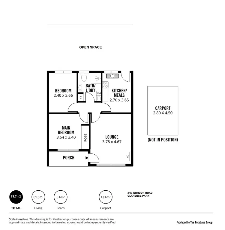 Floorplan of Homely unit listing, 3/29 Gordon Road, Clarence Park SA 5034