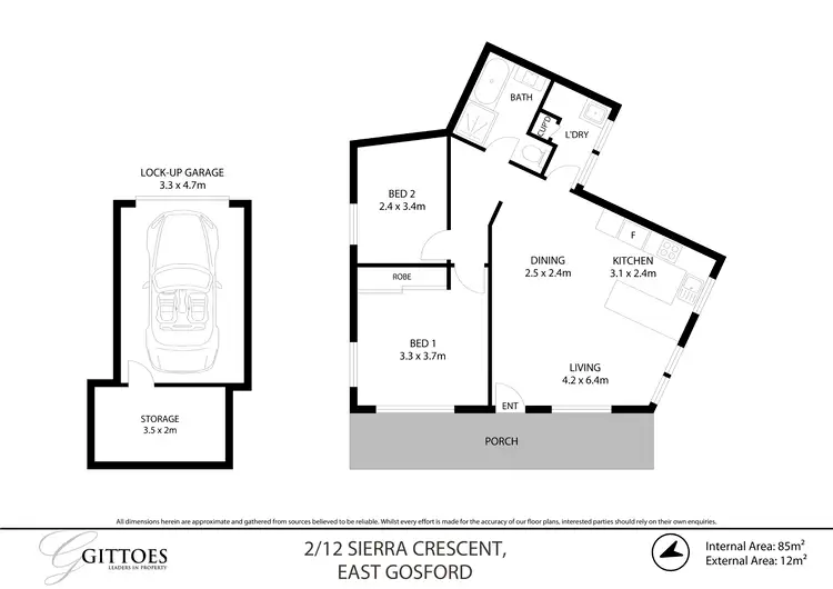 Floorplan of Homely unit listing, 2/12 Sierra Crescent, East Gosford NSW 2250