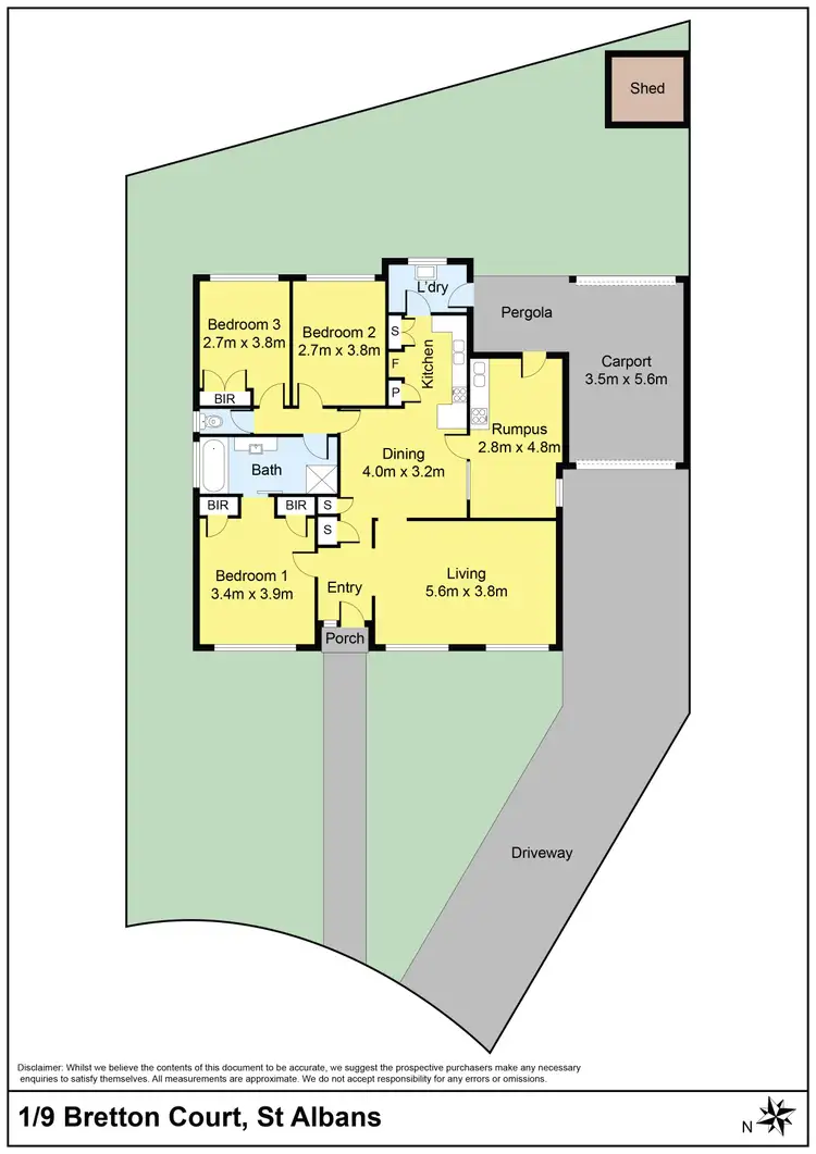 Floorplan of Homely unit listing, 1/9 Bretton Court, St Albans VIC 3021