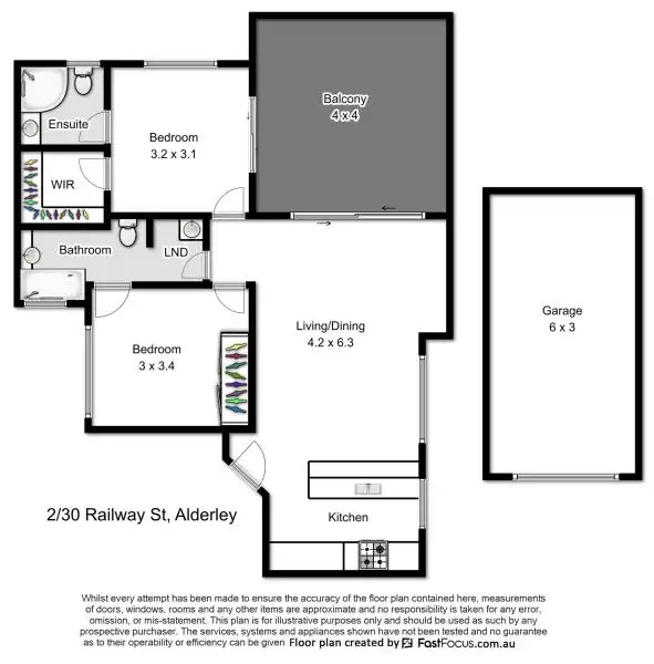 Floorplan of Homely unit listing, 2/30 Railway Street, Alderley QLD 4051