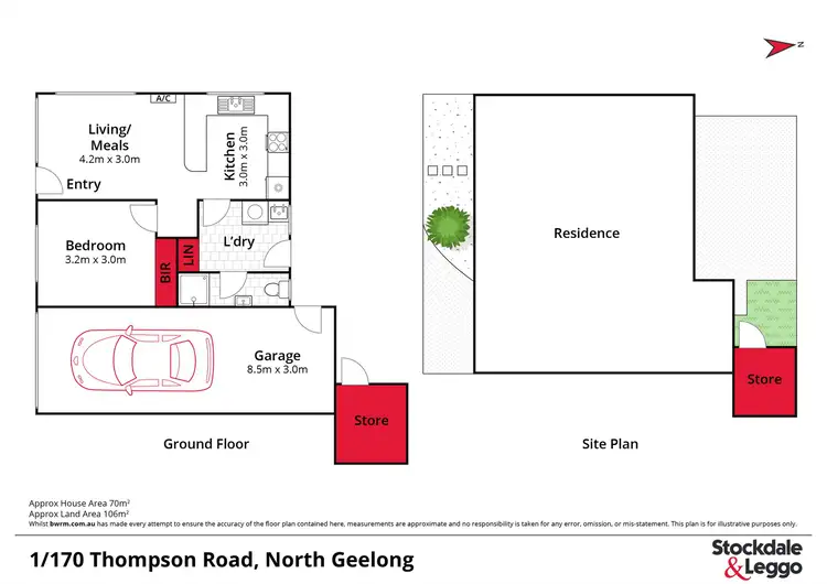Floorplan of Homely unit listing, 1/170 Thompson Road, North Geelong VIC 3215
