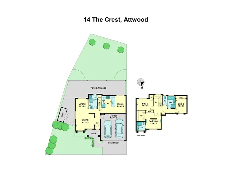 Floorplan of Homely house listing, 14 The Crest, Attwood VIC 3049