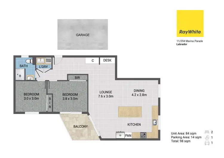 Floorplan of Homely unit listing, 11/294 Marine Parade, Labrador QLD 4215