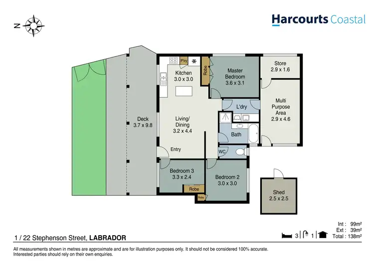 Floorplan of Homely semi-detached listing, 1/22 Stephenson Street, Labrador QLD 4215