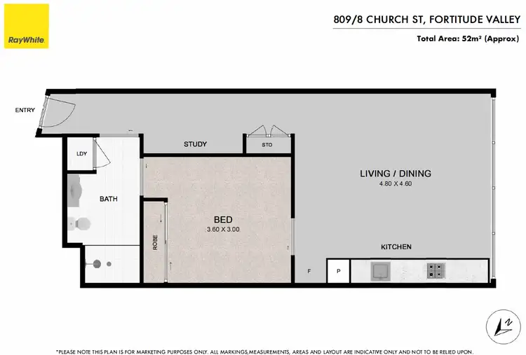 Floorplan of Homely apartment listing, 809/8 Church Street, Fortitude Valley QLD 4006