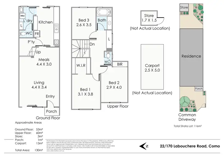 Floorplan of Homely townhouse listing, 22/170 Labouchere Road, Como WA 6152