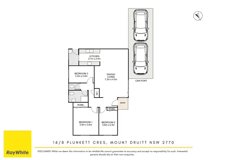 Floorplan of Homely villa listing, 14/8 Plunkett Crescent, Mount Druitt NSW 2770