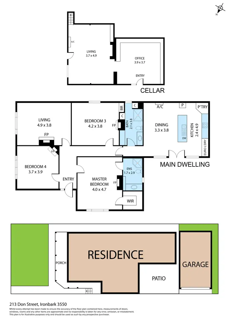 Floorplan of Homely house listing, 213 Don Street, Bendigo VIC 3550