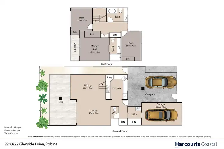 Floorplan of Homely townhouse listing, 2203/22 Glenside Drive, Robina QLD 4226