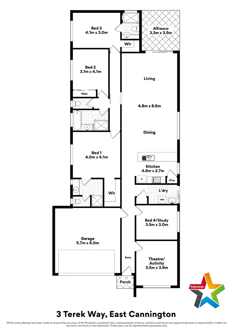 Floorplan of Homely house listing, 3 Terek Way, East Cannington WA 6107