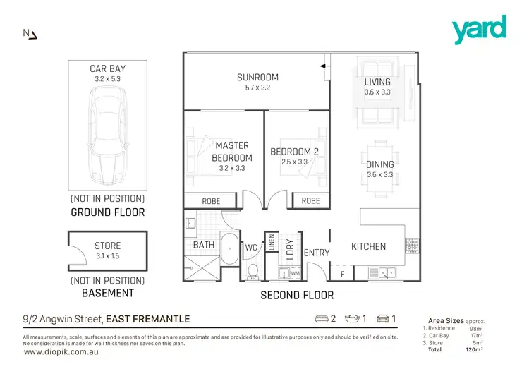 Floorplan of Homely apartment listing, 9/2 Angwin St, East Fremantle WA 6158