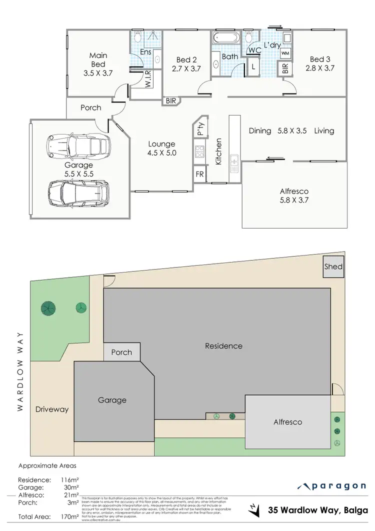 Floorplan of Homely house listing, 35 Wardlow Way, Balga WA 6061