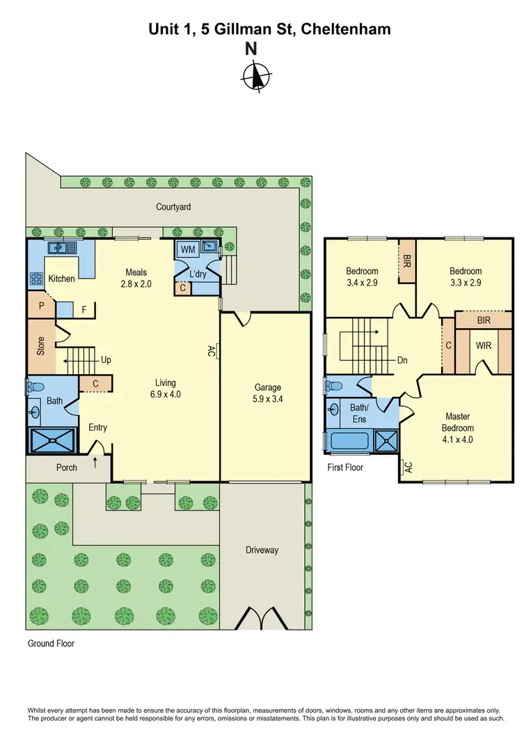 Floorplan of Homely townhouse listing, 1/5 Gillman Street, Cheltenham VIC 3192