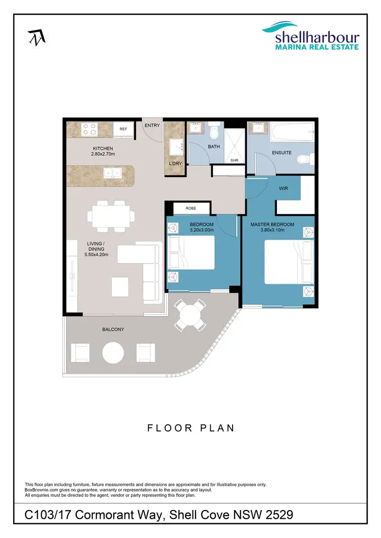 Floorplan of Homely apartment listing, C103/17 Cormorant Way, Shell Cove NSW 2529