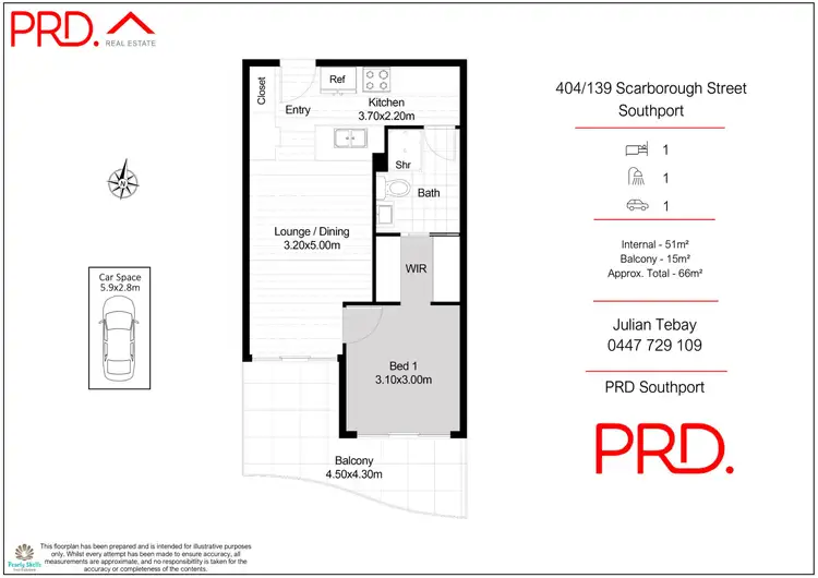 Floorplan of Homely apartment listing, 404/139 Scarborough Street, Southport QLD 4215