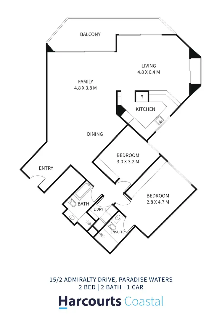 Floorplan of Homely apartment listing, 15/2 Admiralty Drive, Paradise Waters QLD 4217