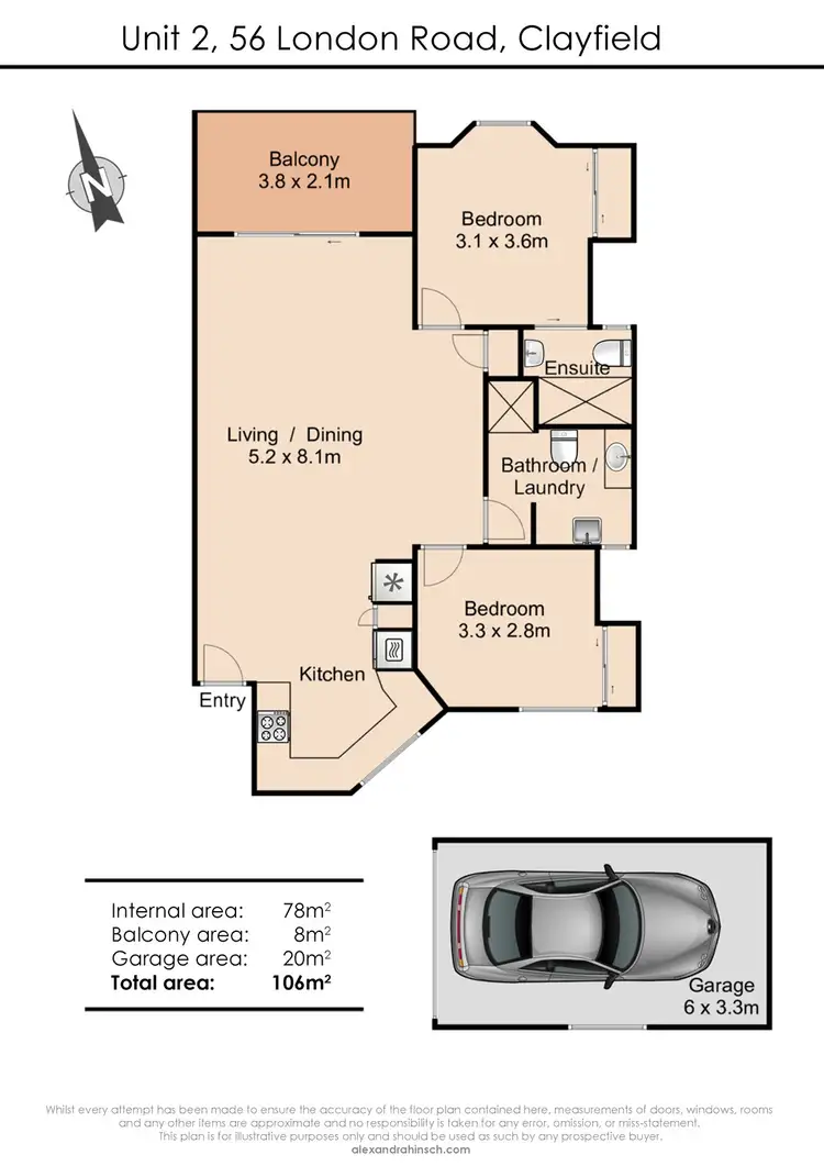 Floorplan of Homely unit listing, 2/56 London Road, Clayfield QLD 4011