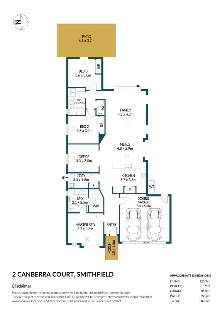 Floorplan of Homely house listing, 2 Canberra Court, Smithfield SA 5114