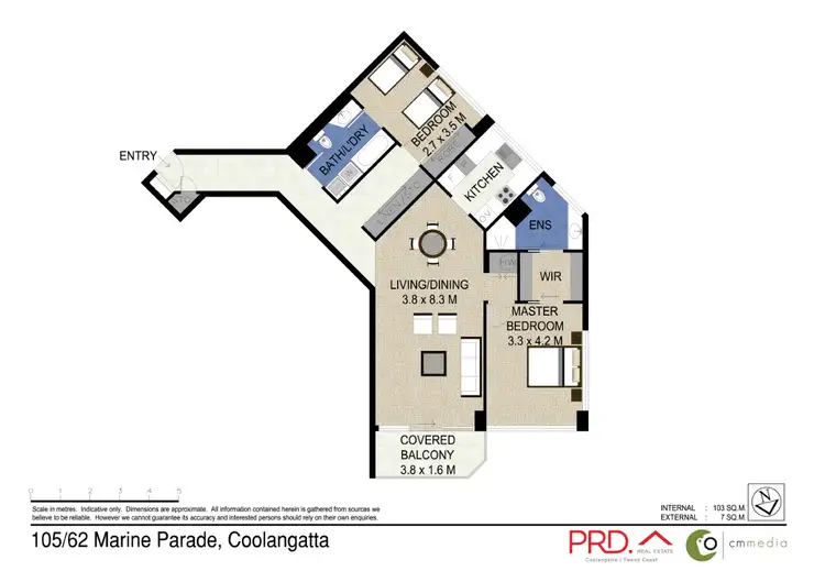 Floorplan of Homely unit listing, 105/62-68 Marine Parade, Coolangatta QLD 4225