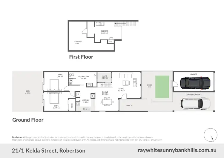 Floorplan of Homely townhouse listing, 21/1 Kelda Street, Robertson QLD 4109