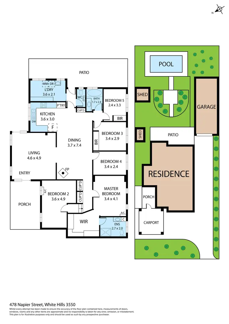 Floorplan of Homely house listing, 478 Napier Street, White Hills VIC 3550