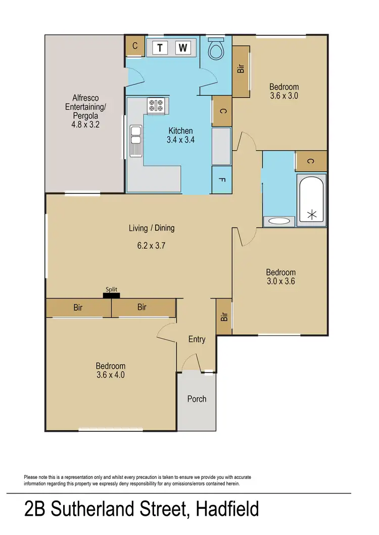 Floorplan of Homely villa listing, 2B Sutherland Street, Hadfield VIC 3046