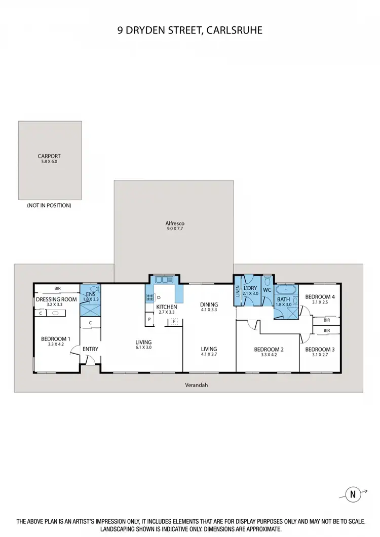 Floorplan of Homely house listing, 9 Dryden Street, Carlsruhe VIC 3442