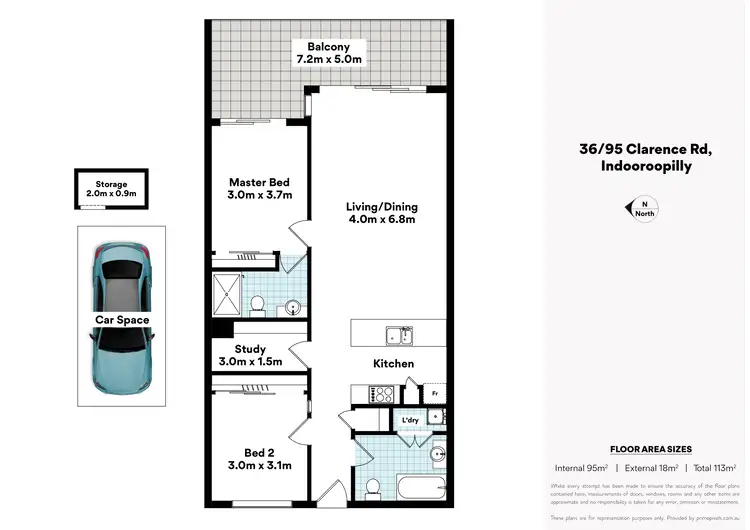 Floorplan of Homely unit listing, 36/95 Clarence Road, Indooroopilly QLD 4068