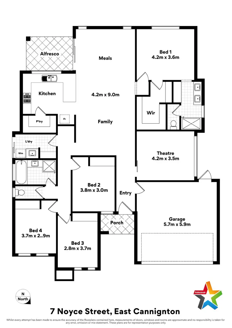 Floorplan of Homely house listing, 7 Noyce Way, East Cannington WA 6107
